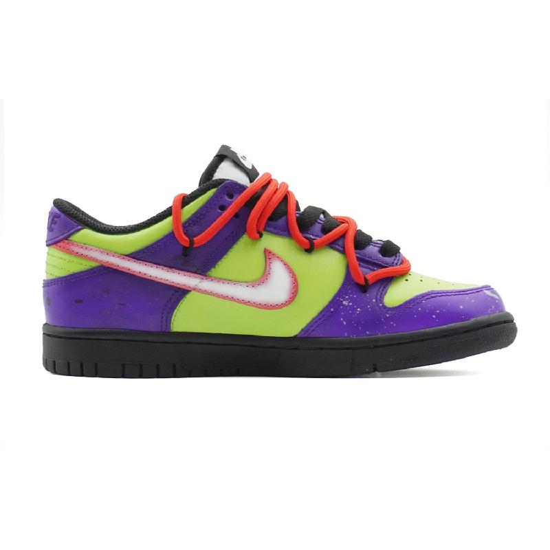 [Custom Female clown]  Dunk Skateboarding Shoes Women's Low-top Purple/green/red