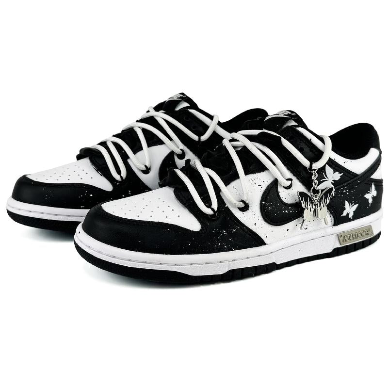 [Custom The butterflies' affection and the orioles' love]  Dunk Skateboarding Shoes Women's Low-top White