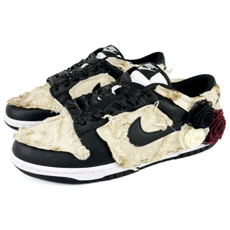 [Custom Roses in No Person's Land]  Dunk Skateboarding Shoes Women's