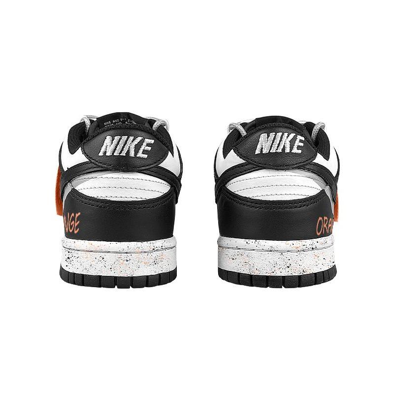 [Custom Women's folded smiley face orange]  Dunk Skateboarding Shoes Women's Low-top White/black/gray