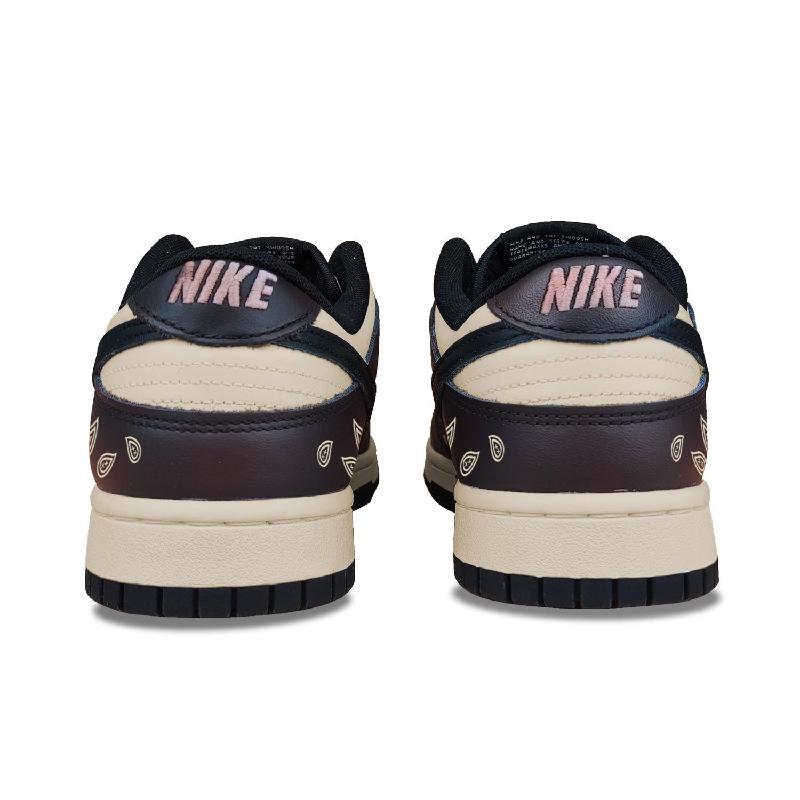 [Custom Mocha Coffee Cashew Flower Girl gs]  Dunk Skateboarding Shoes Women's Low-top Black/brown/burgundy