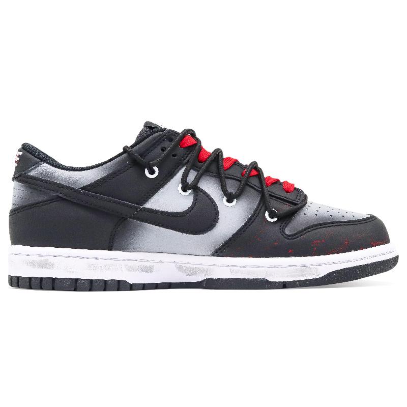 [Custom Screaming Female style]  Dunk Skateboarding Shoes Women's Low-top Black/Red