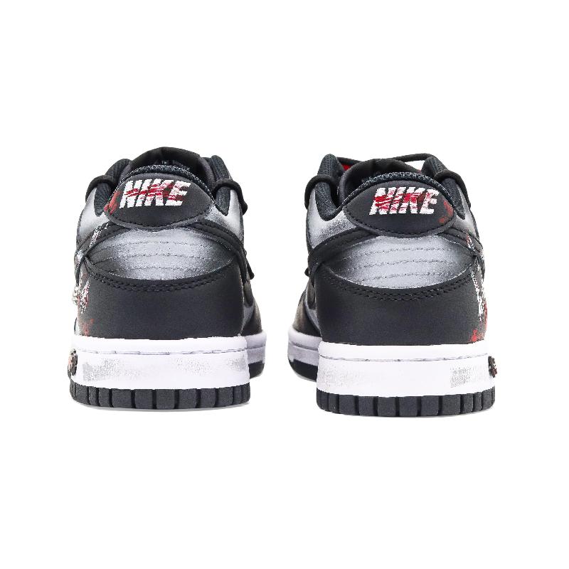 [Custom Screaming Female style]  Dunk Skateboarding Shoes Women's Low-top Black/Red