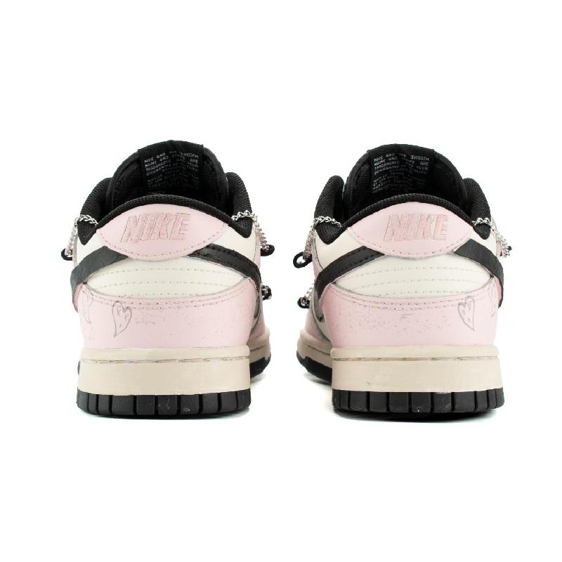 [Custom Prohibited fruit for women]  Dunk Skateboarding Shoes Women's Low-top Pink/Black