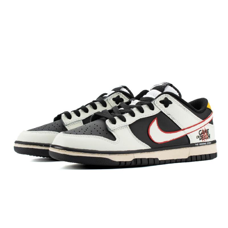 [Custom Female blood]  Dunk Skateboarding Shoes Women's Low-top Black/white/yellow