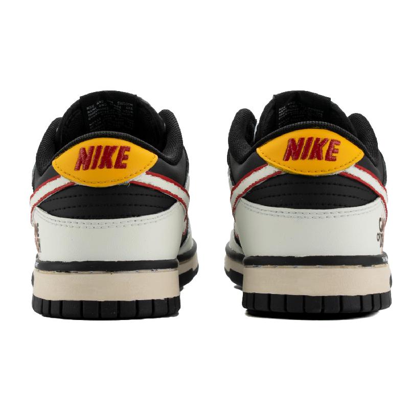 [Custom Female blood]  Dunk Skateboarding Shoes Women's Low-top Black/white/yellow