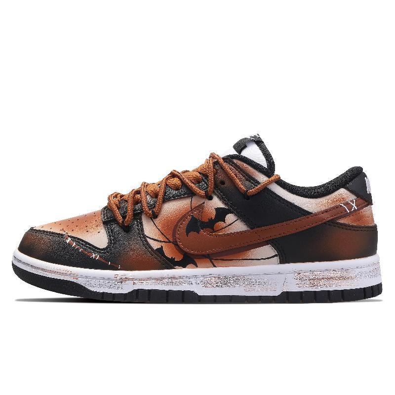 [Custom Female midnight bat]  Dunk Skateboarding Shoes Women's Low-top Brown