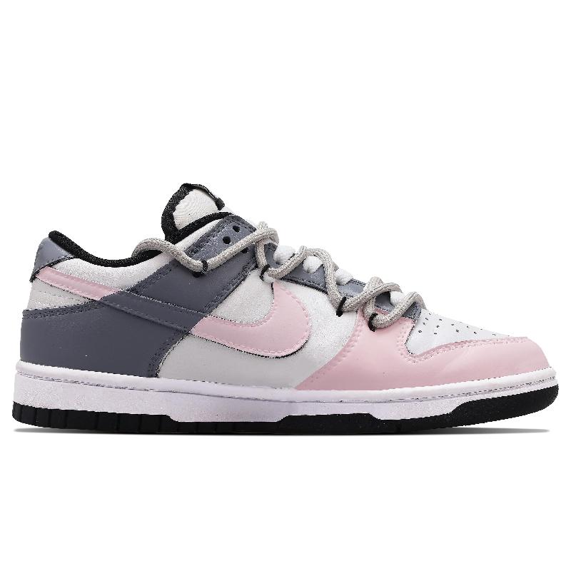 [Custom The feminine pink ink style is so charming]  Dunk Skateboarding Shoes Women's Low-top Pink