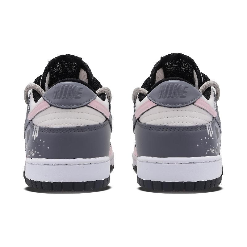 [Custom The feminine pink ink style is so charming]  Dunk Skateboarding Shoes Women's Low-top Pink