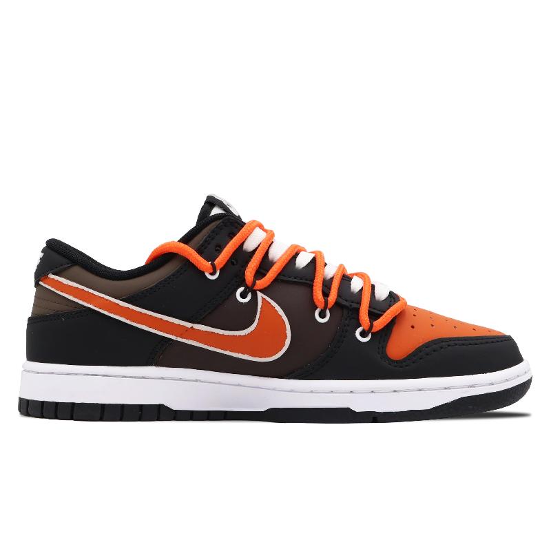 [Custom Sunset]  Dunk Skateboarding Shoes Unisex Low-top Orange/Black