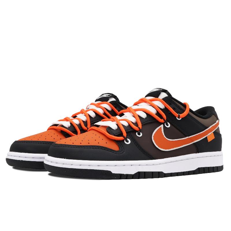 [Custom Sunset]  Dunk Skateboarding Shoes Unisex Low-top Orange/Black