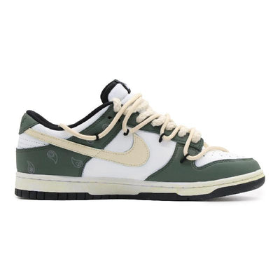 [Custom Female cactus]  Dunk Skateboarding Shoes Women's Low-top White/green