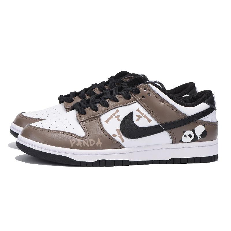 [Custom Women's pure brown bear Cat 6]  Dunk Skateboarding Shoes Women's Low-top White