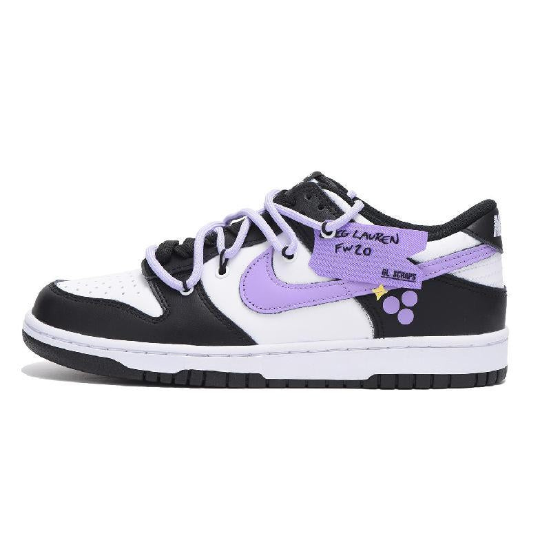 [Custom Black and purple for women]  Dunk Skateboarding Shoes Women's