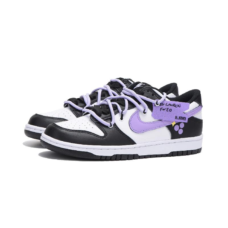 [Custom Black and purple for women]  Dunk Skateboarding Shoes Women's