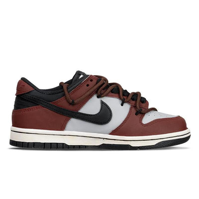 [Custom Lucky Dice Girl version]  Dunk Skateboarding Shoes Women's Low-top Gray/Red