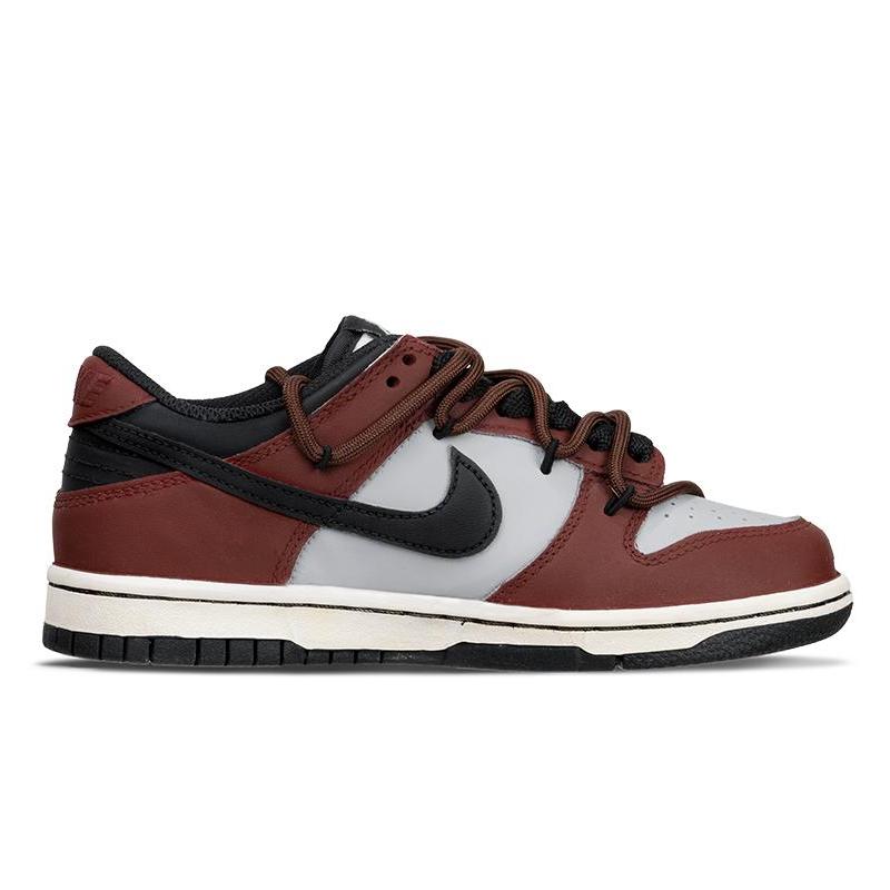 [Custom Lucky Dice Girl version]  Dunk Skateboarding Shoes Women's Low-top Gray/Red