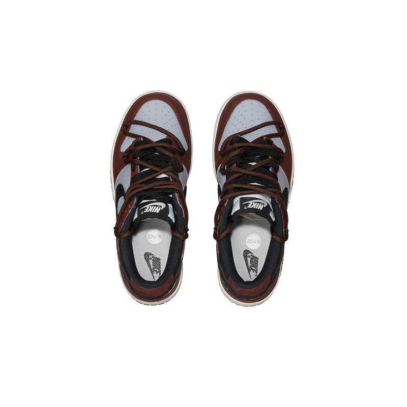 [Custom Lucky Dice Girl version]  Dunk Skateboarding Shoes Women's Low-top Gray/Red