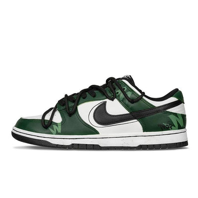 [Custom Green Leaf Children's Payment]  Dunk Skateboarding Shoes Women's Low-top White/green