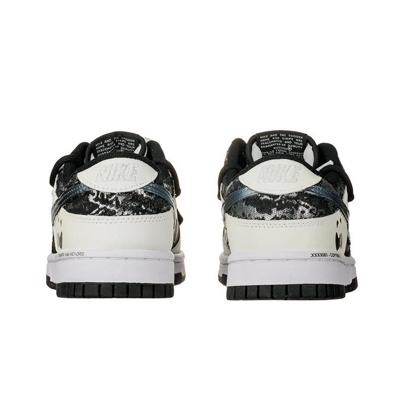 [Custom Black and silver panda for women]  Dunk Skateboarding Shoes Women's
