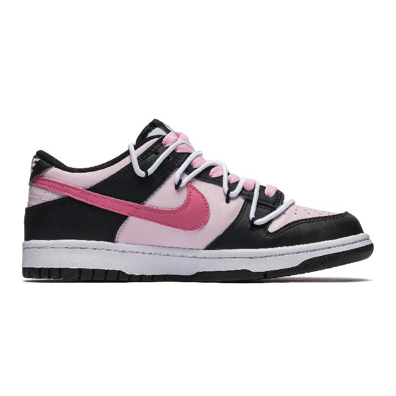 [Custom Strawberry Mafia]  Dunk Skateboarding Shoes Women's Low-top Black/pink