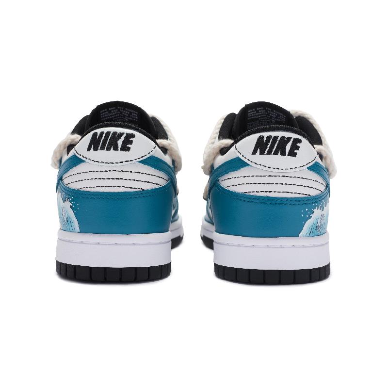 [Custom Surfing]  Dunk Skateboarding Shoes Low-top Blue/White/Yellow