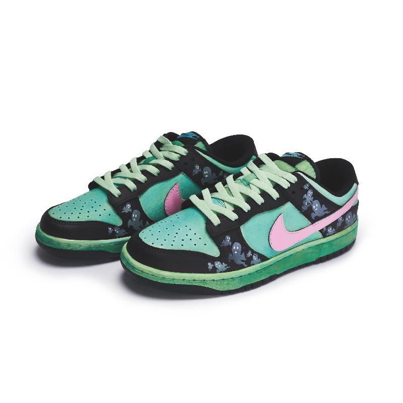 [Custom Female Ghost]  Dunk Skateboarding Shoes Women's Low-top Black/pink