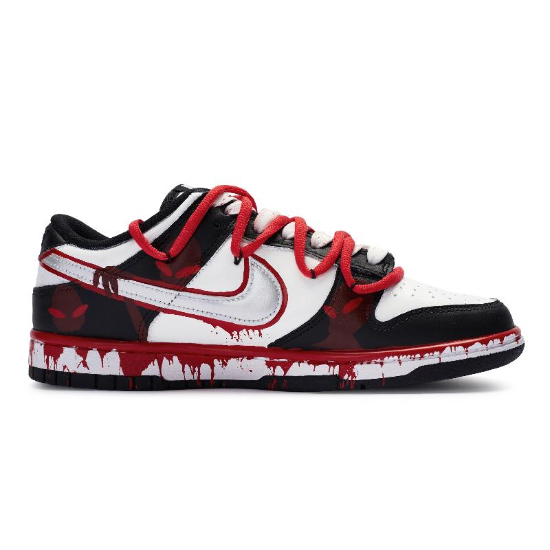 [Custom Shadow cult]  Dunk Skateboarding Shoes Unisex Low-top Red/Black