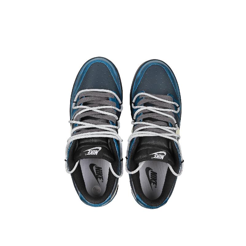 [Custom Blue Iceberg]  Dunk Skateboarding Shoes Unisex Low-top Black/Blue