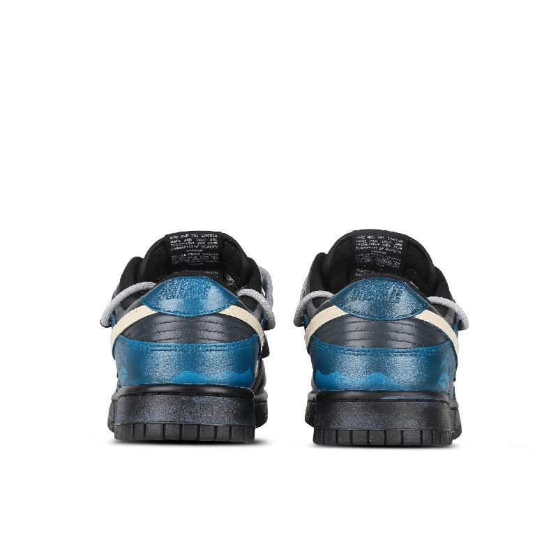 [Custom Blue Iceberg]  Dunk Skateboarding Shoes Unisex Low-top Black/Blue