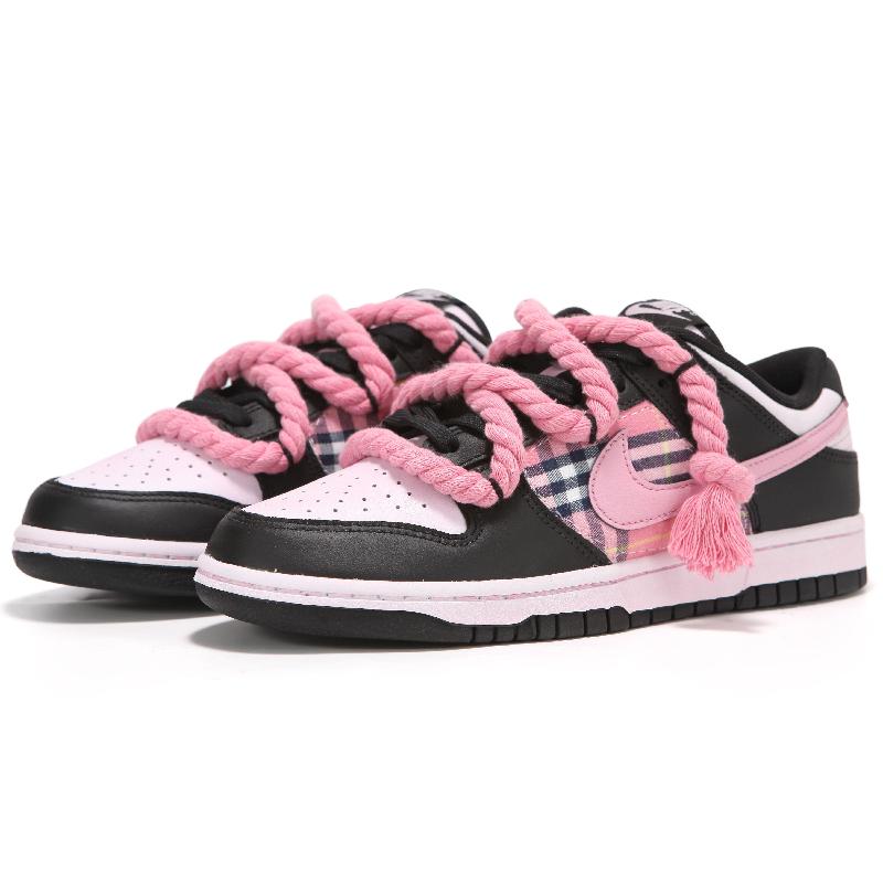 [Custom Black and Pink]  Dunk Skateboarding Shoes Women's