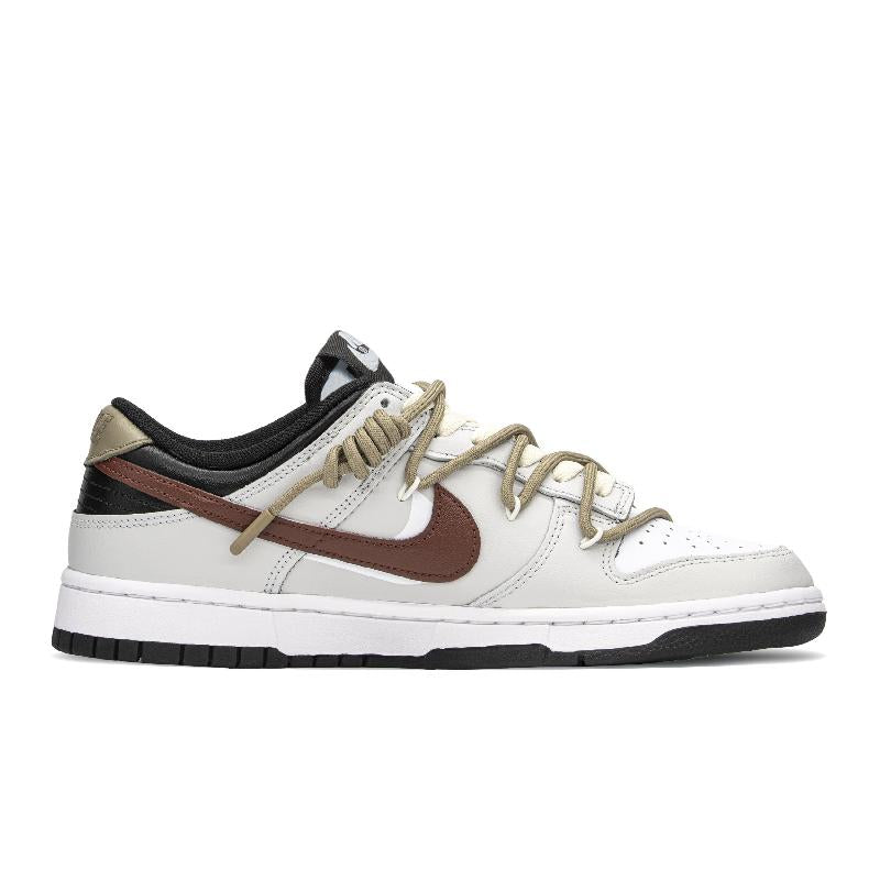 [Custom Little ghost]  Dunk Skateboarding Shoes Unisex Low-top Gray/Red