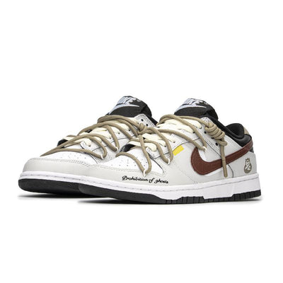 [Custom Little ghost]  Dunk Skateboarding Shoes Unisex Low-top Gray/Red