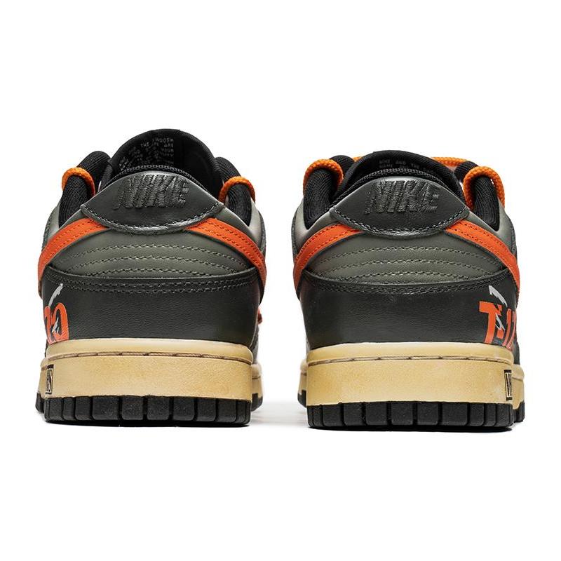 [Custom functional black and green]  Dunk Skateboarding Shoes Unisex Low-top Black