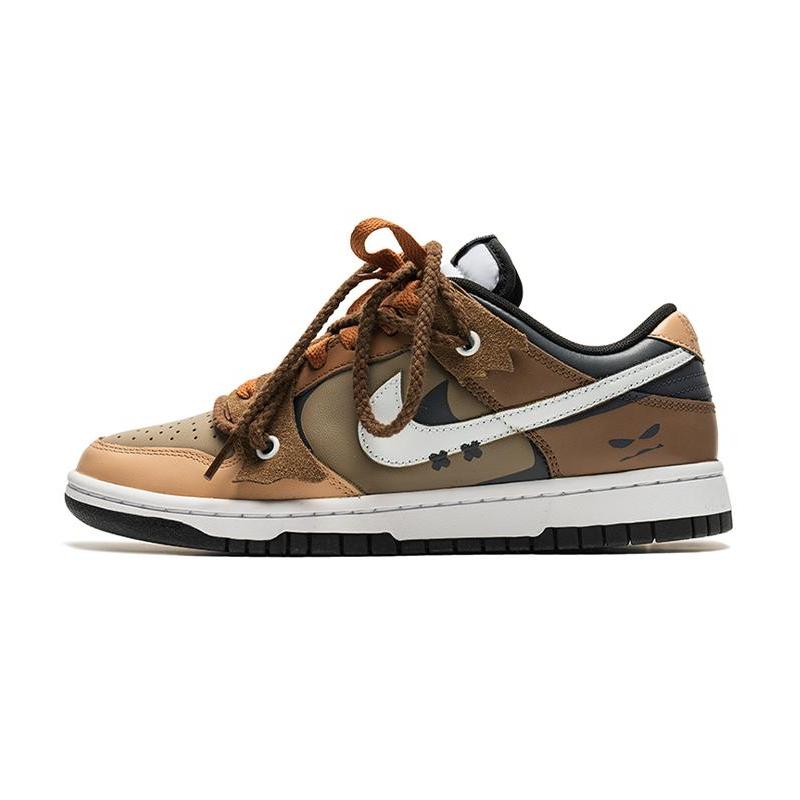 [Custom Women's Swamp Ghost S-BOX]  Dunk Skateboarding Shoes Women's Low-top Light Khaki
