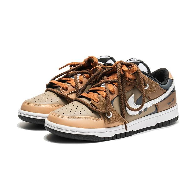 [Custom Women's Swamp Ghost S-BOX]  Dunk Skateboarding Shoes Women's Low-top Light Khaki