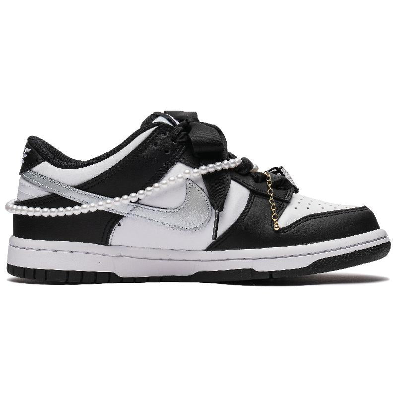 [Custom Female pearl butterfly]  Dunk Skateboarding Shoes Women's Low-top Black