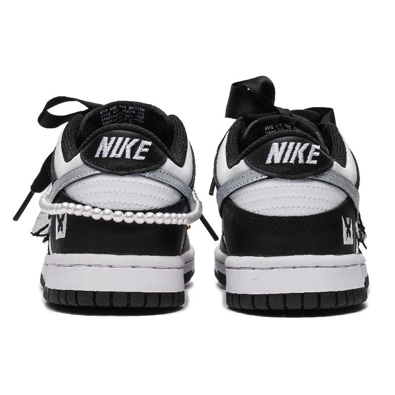 [Custom Female pearl butterfly]  Dunk Skateboarding Shoes Women's Low-top Black