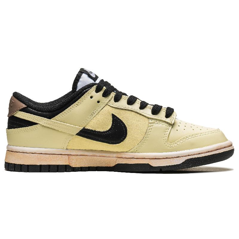 [Custom Energy smiling Face]  Dunk Skateboarding Shoes Women's Low-top Beige