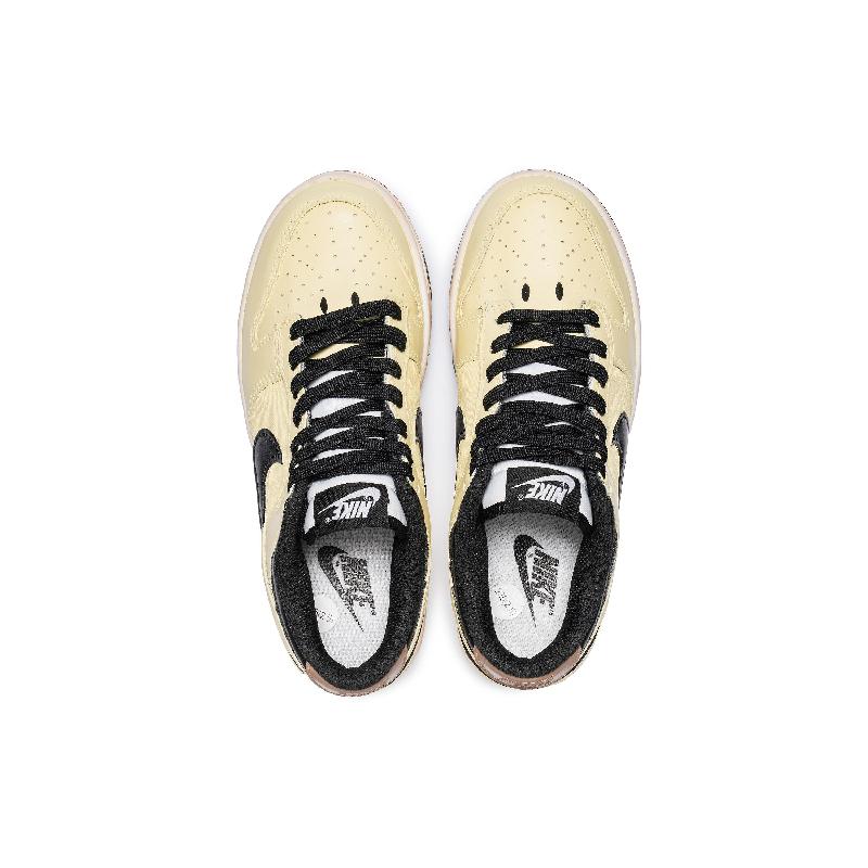 [Custom Energy smiling Face]  Dunk Skateboarding Shoes Women's Low-top Beige