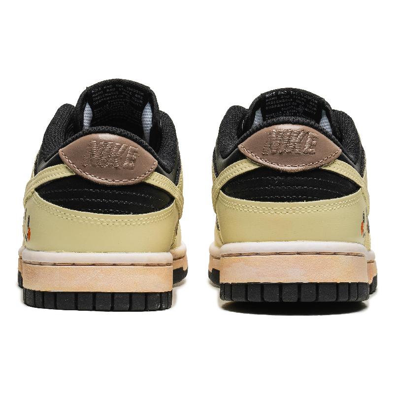 [Custom Energy smiling Face]  Dunk Skateboarding Shoes Women's Low-top Beige