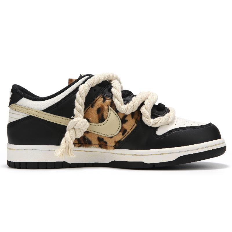 [Custom Women's leopard print black]  Dunk Skateboarding Shoes Women's