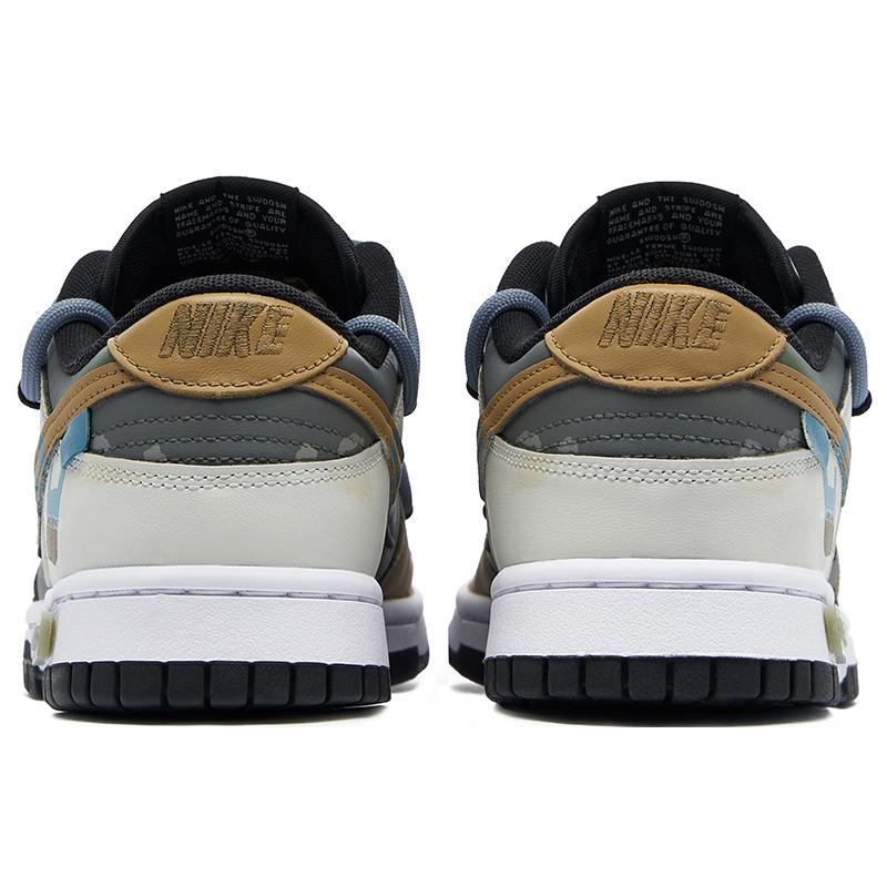 [Custom Women's non-biodegradable S-BOX]  Dunk Skateboarding Shoes Women's Low-top White/Brown