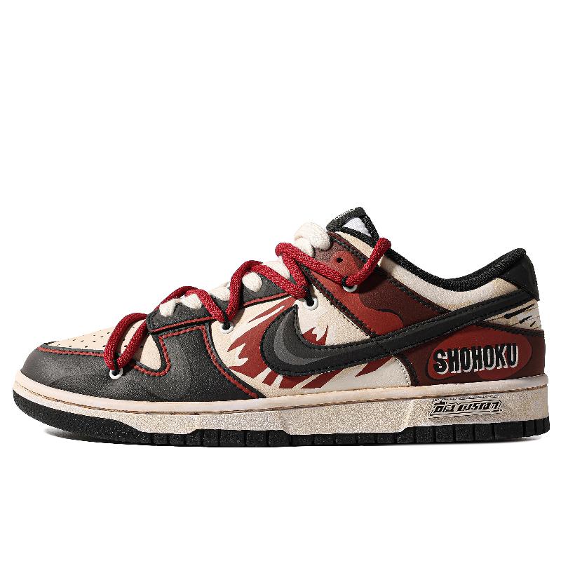[Custom SHOHOKUS-BOX]  Dunk Skateboarding Shoes Women's Low-top Black/Red