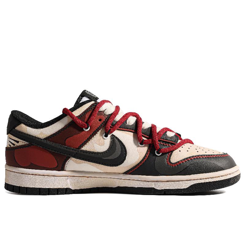 [Custom SHOHOKUS-BOX]  Dunk Skateboarding Shoes Women's Low-top Black/Red