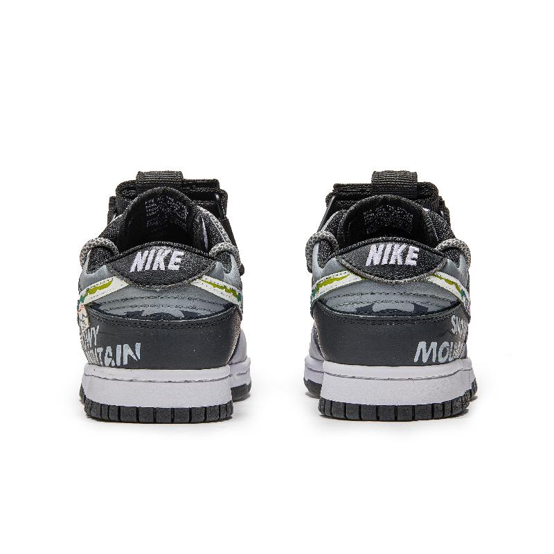 [Custom Northern Lights]  Dunk Skateboarding Shoes Low-top Grey/black