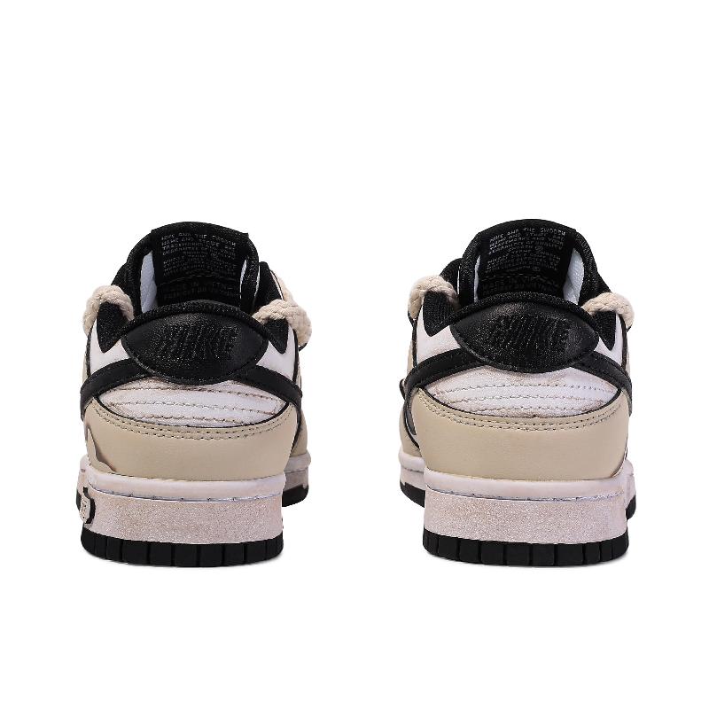 [Custom The Greater Times]  Dunk Skateboarding Shoes Unisex Low-top Brown/White