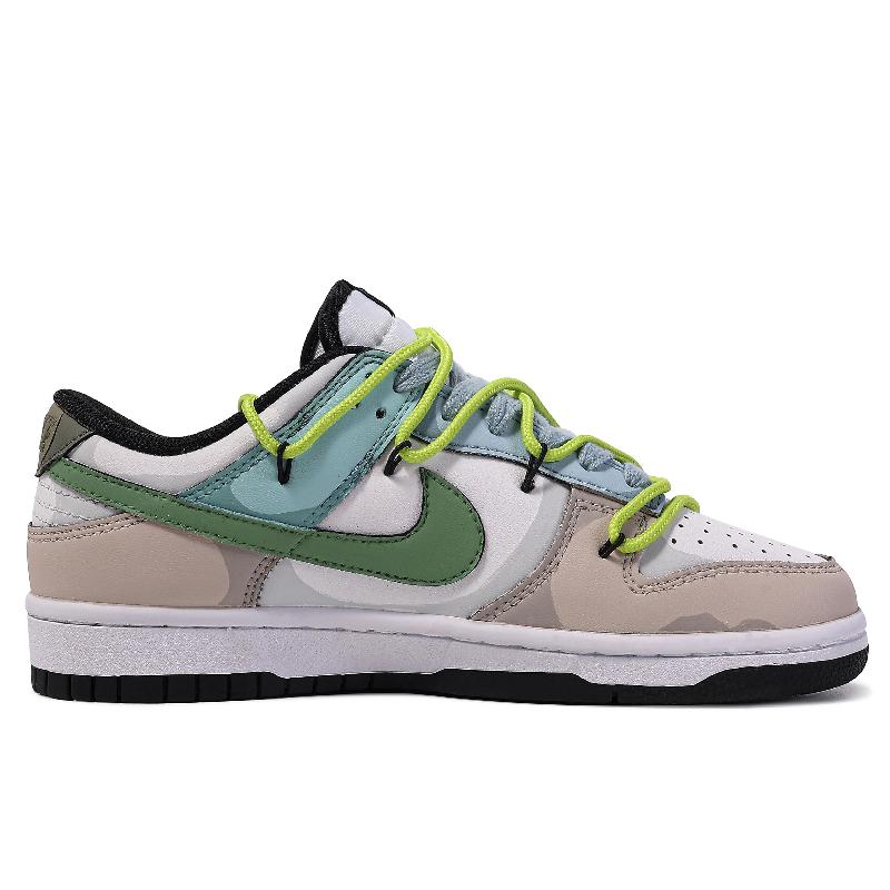 [Custom Dr. Crocodile]  Dunk Skateboarding Shoes Unisex Low-top Brown/green/blue