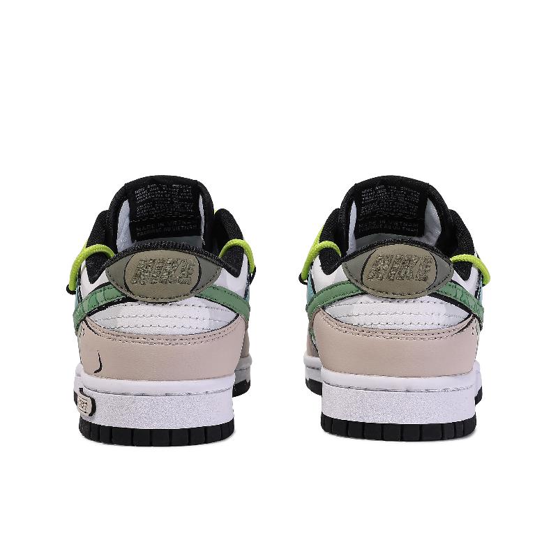 [Custom Dr. Crocodile]  Dunk Skateboarding Shoes Unisex Low-top Brown/green/blue