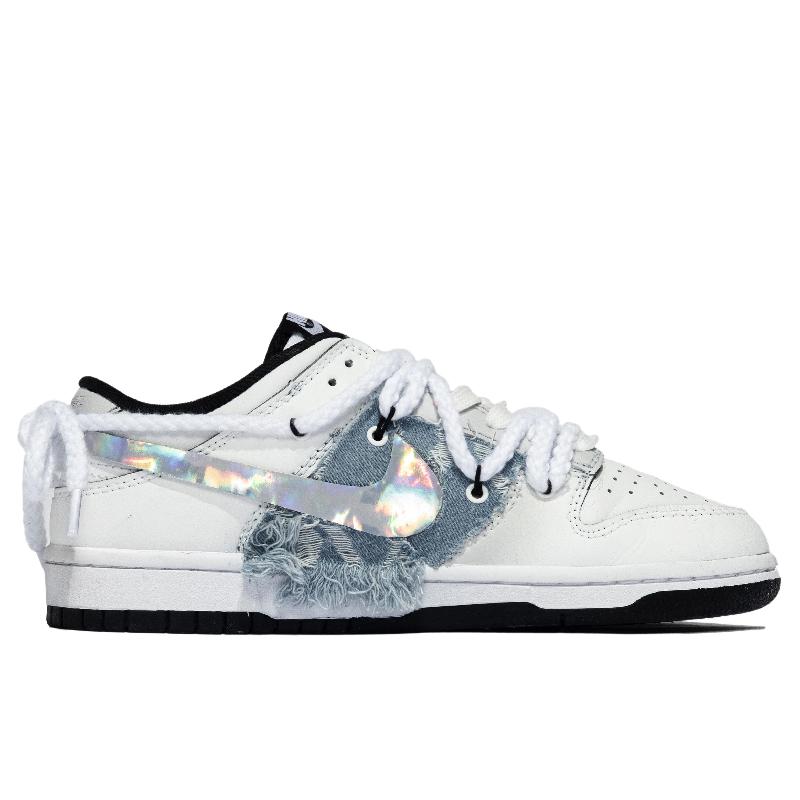 [Custom Lost Butterfly Valley, Laser Logo]  Dunk Skateboarding Shoes Unisex Denim Style